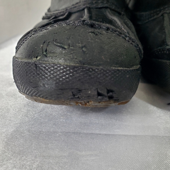 UGG Black Belcloud Waterproof Leather Lace Up Plush Lined Boots Size 8 - Picture 7 of 15